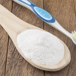 brushing teeth with baking soda and salt