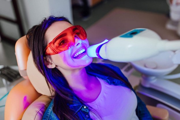 A Patient Receiving Our Best Teeth Whitening Laser Treatment at Smile Cafe NYC A Patient Receiving Our Best Teeth Whitening Laser Treatment at Smile Cafe NYC