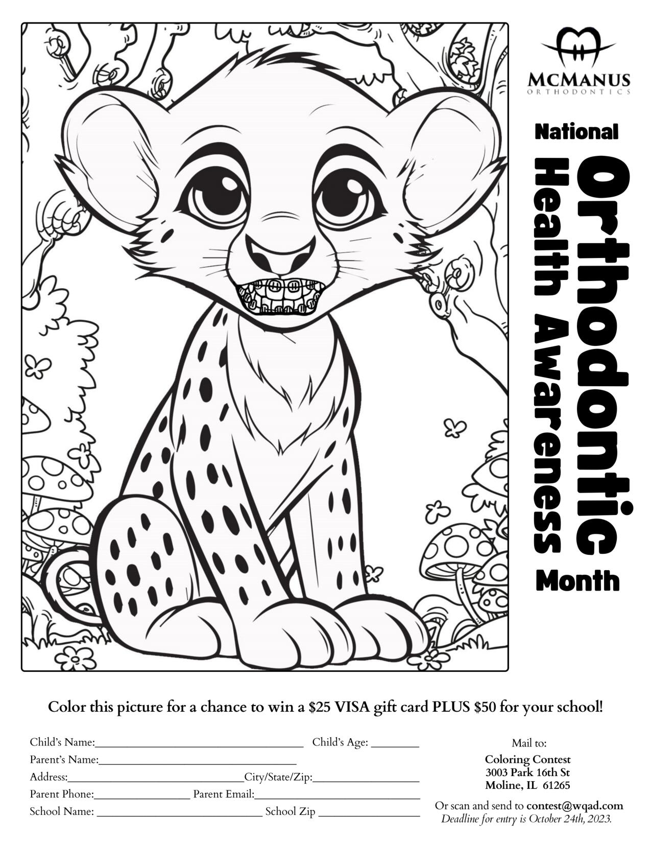 COLORING CONTEST McManus Orthodontics Rock Island, IL