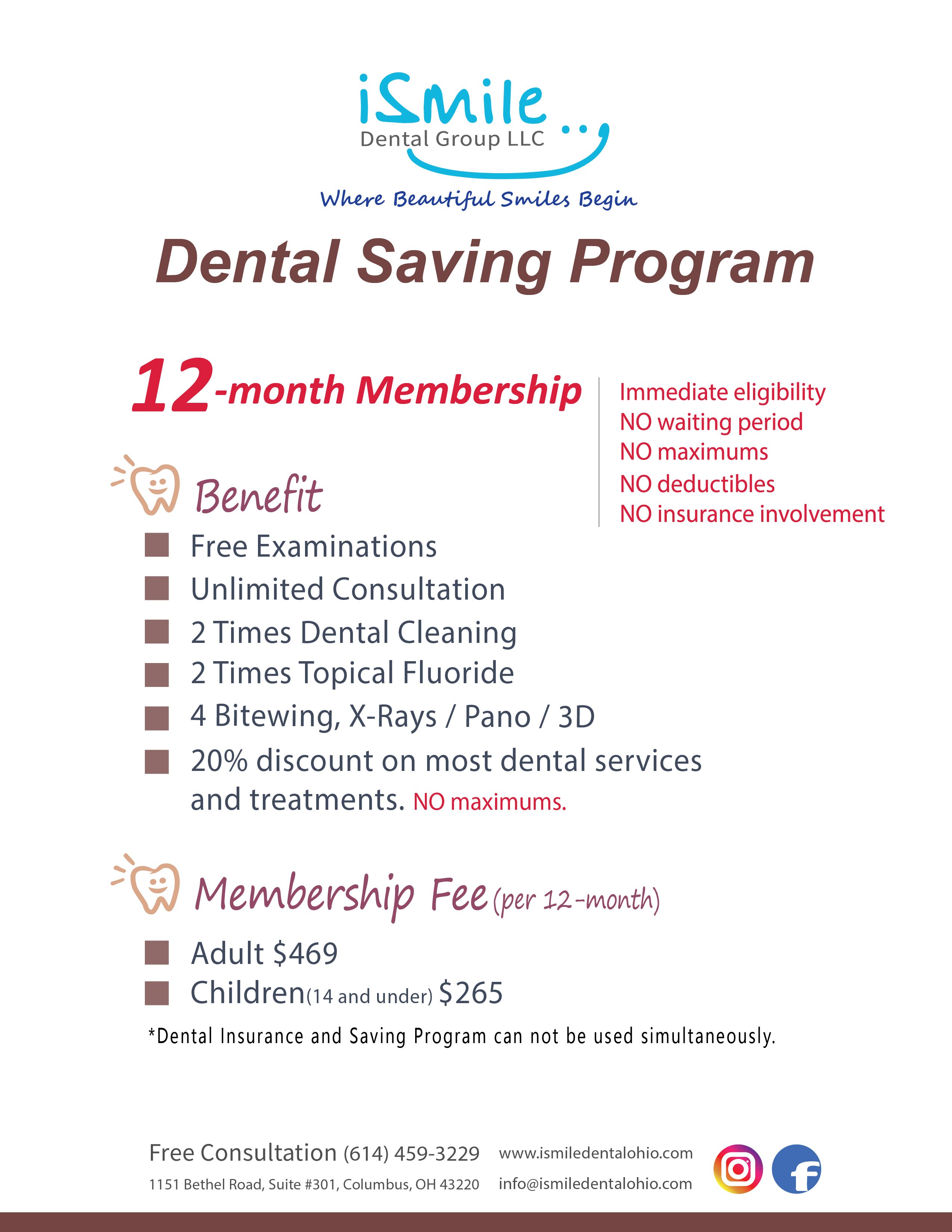 Insurance | iSmile Dental Group LLC Columbus